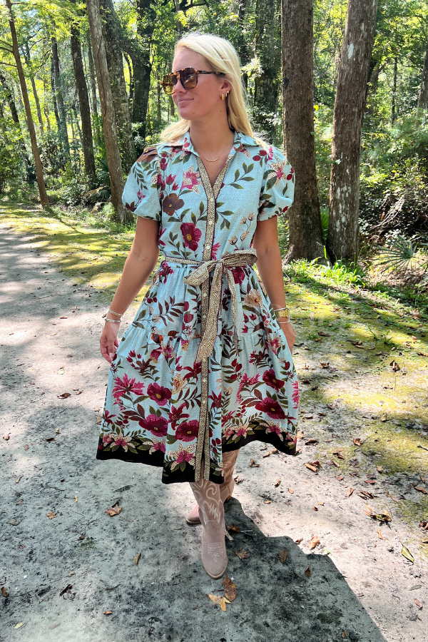 Hobson dress, opal mosaic print