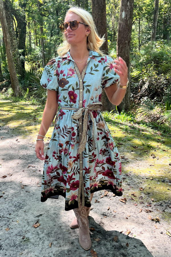 Hobson dress, opal mosaic print