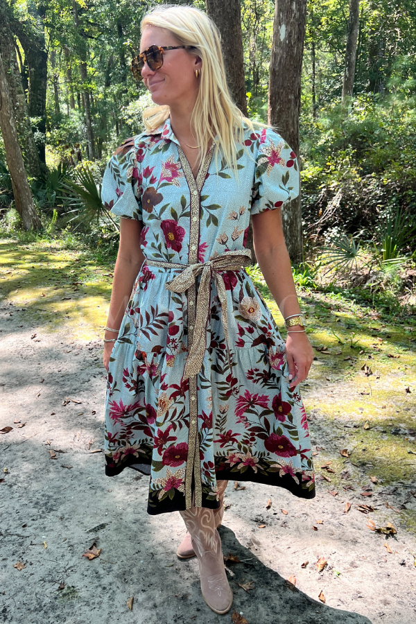 Hobson dress, opal mosaic print