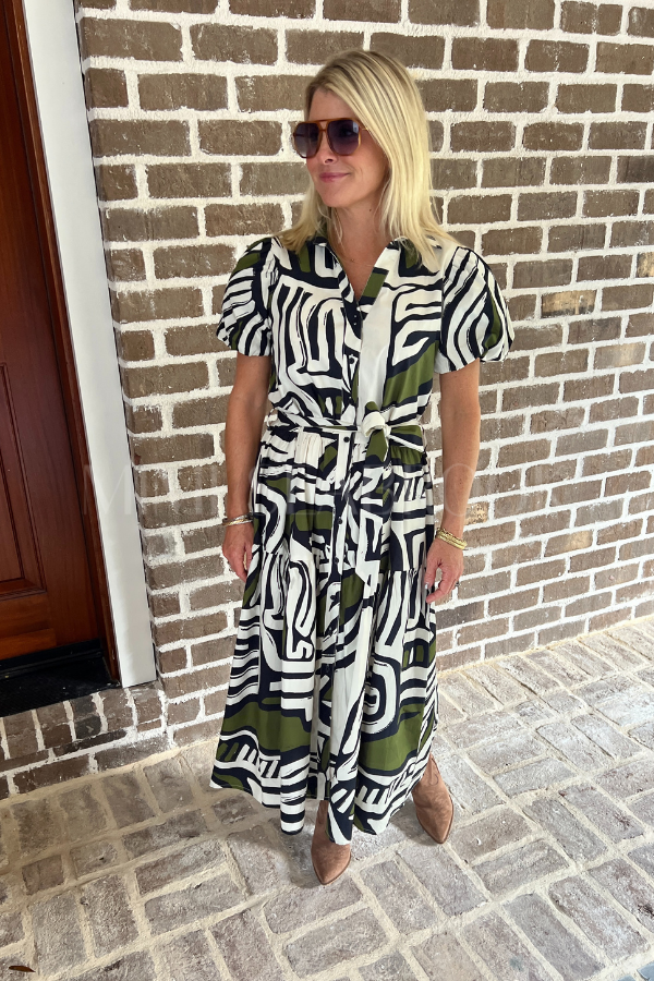 Hobson dress, zebra print