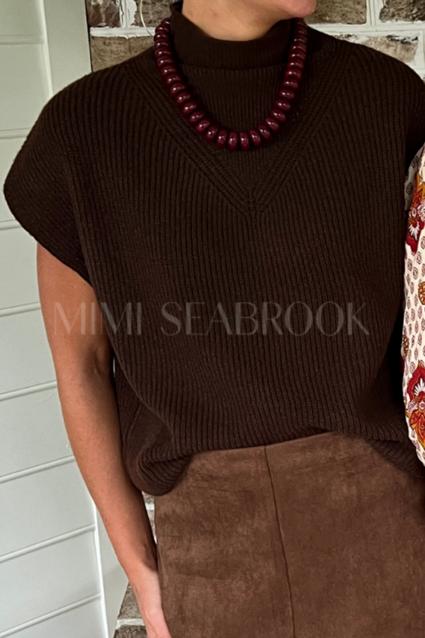 Holladay knit top, brown