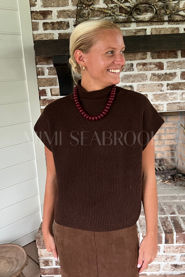 Holladay knit top, brown