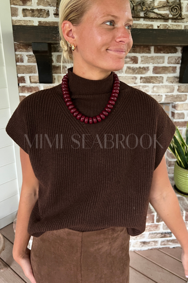 Holladay knit top, brown