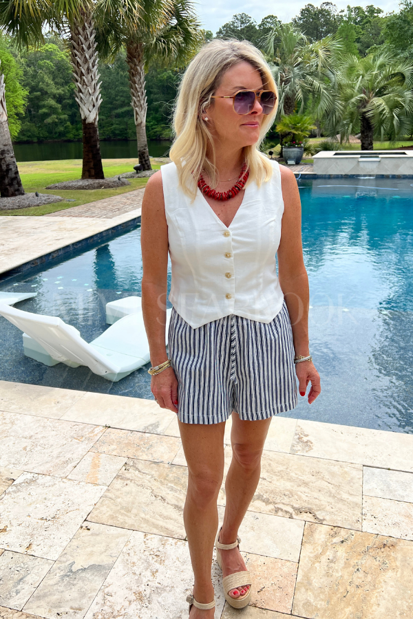 Holstein shorts, navy/cream