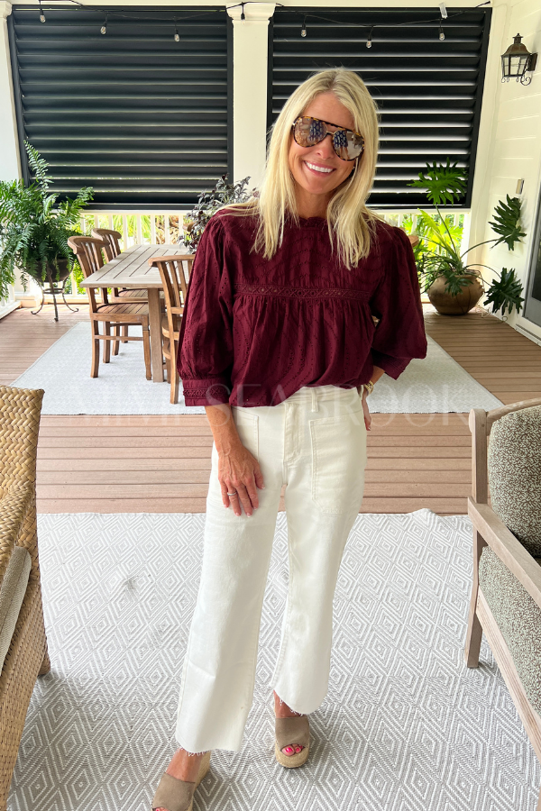 Honora top, burgundy