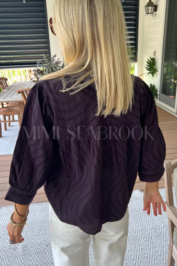 Honora top, dark plum