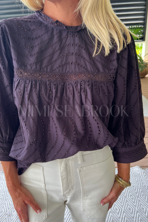 Honora top, dark plum