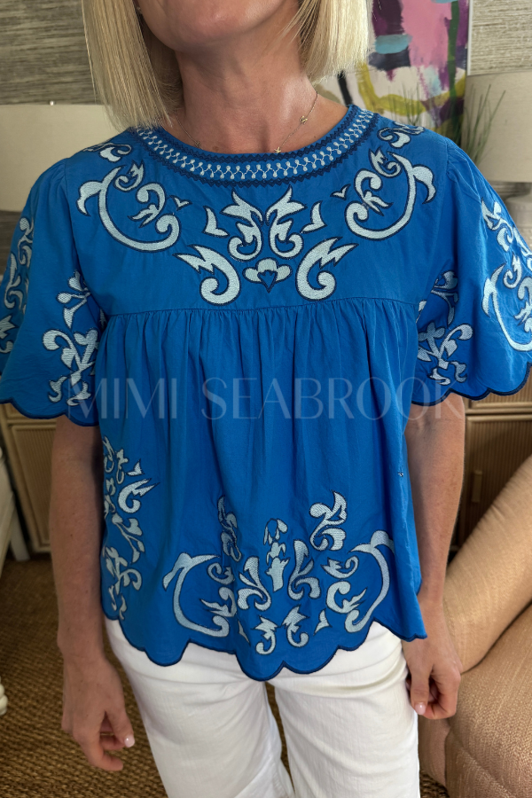 Ilse top, blue