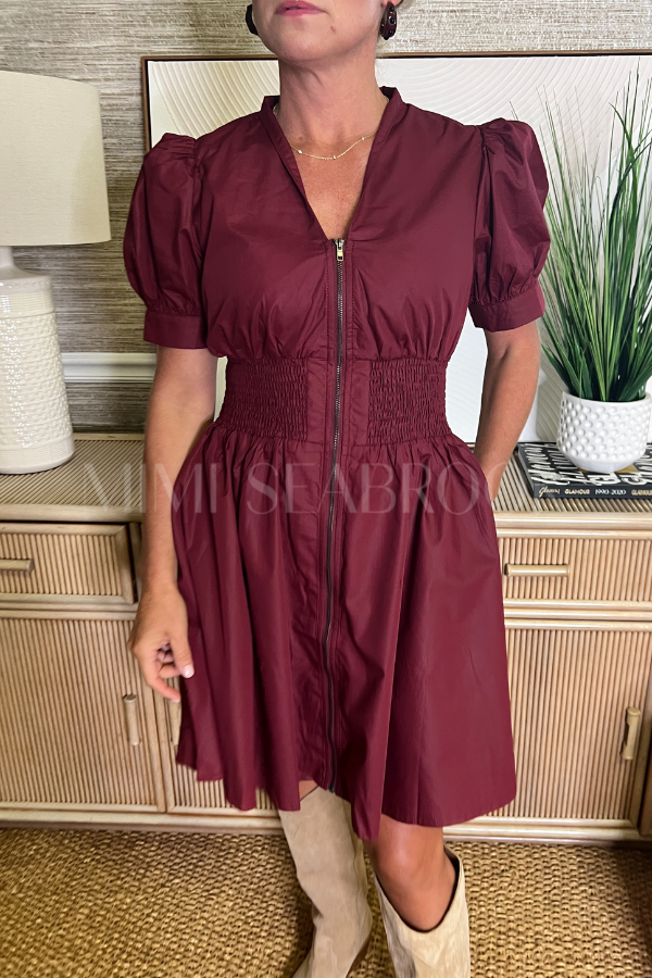 Inaya dress, burgundy