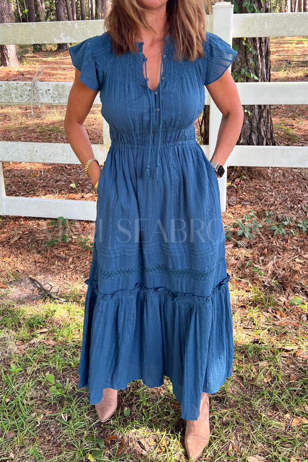 Indira Ankle Dress, majorca blue by Cleobella