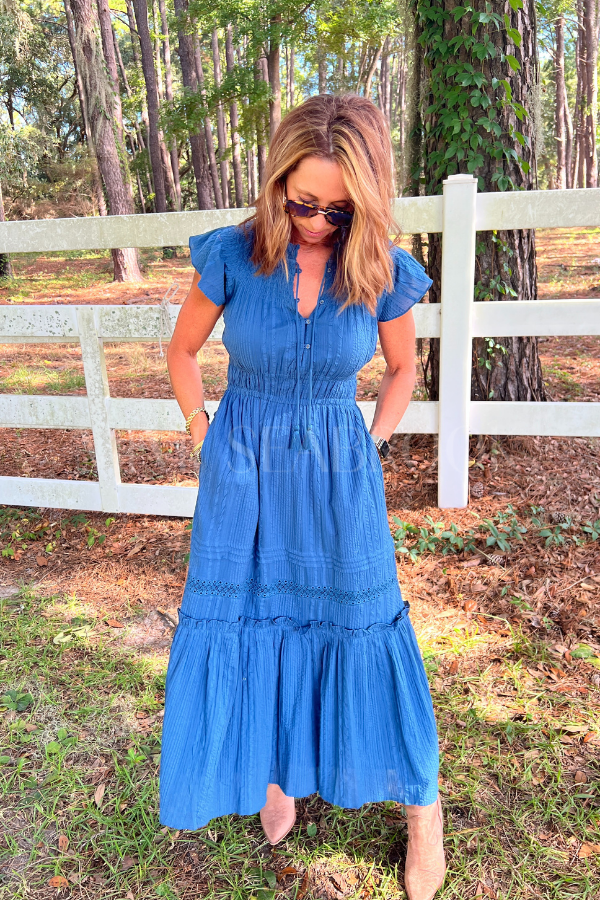 Indira Ankle Dress, majorca blue by Cleobella