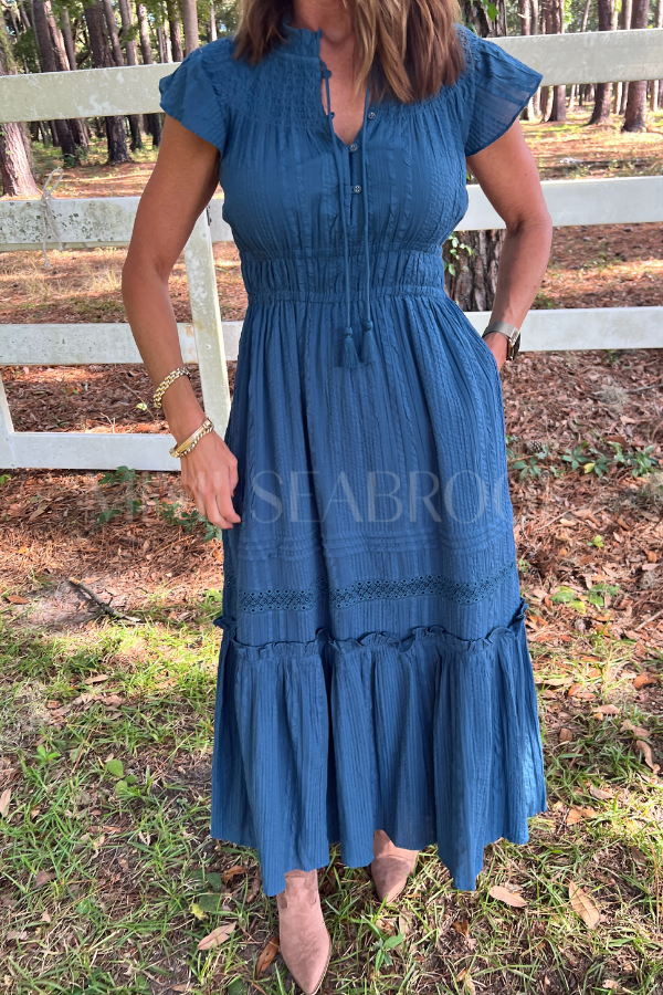 Indira Ankle Dress, majorca blue by Cleobella