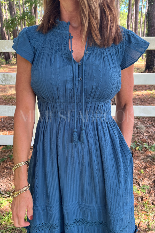Indira Ankle Dress, majorca blue by Cleobella