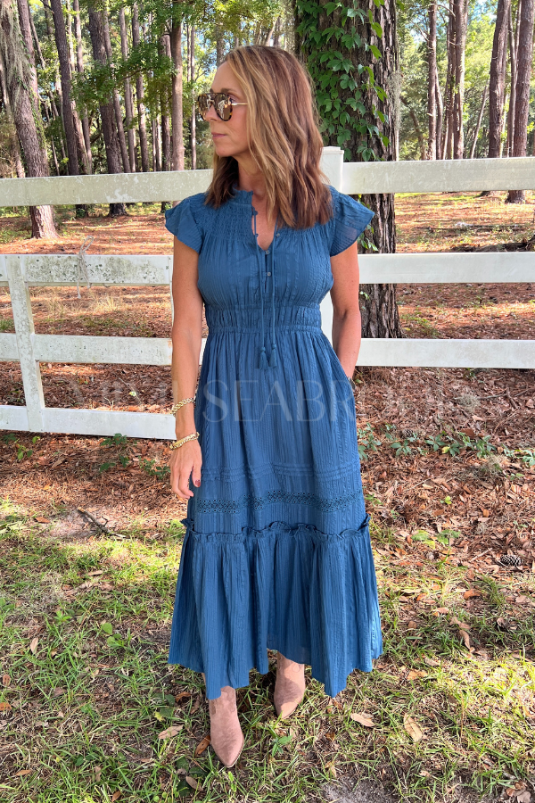 Indira Ankle Dress, majorca blue by Cleobella