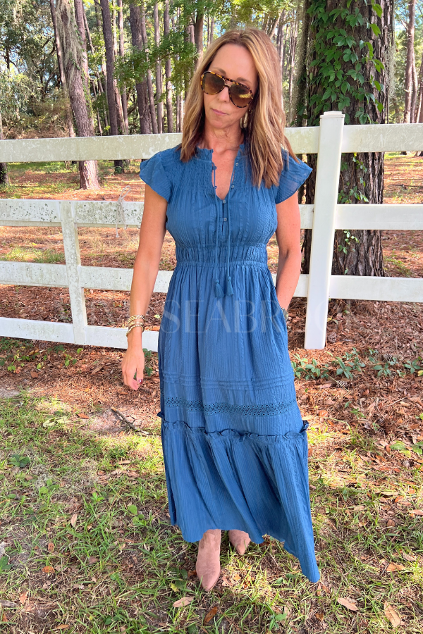 Indira Ankle Dress, majorca blue by Cleobella