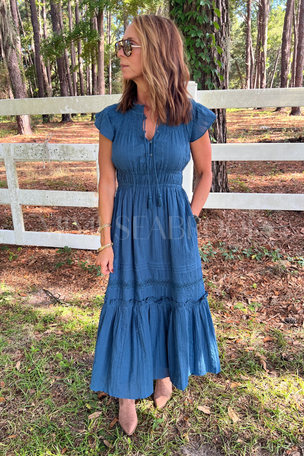 Indira Ankle Dress, majorca blue by Cleobella