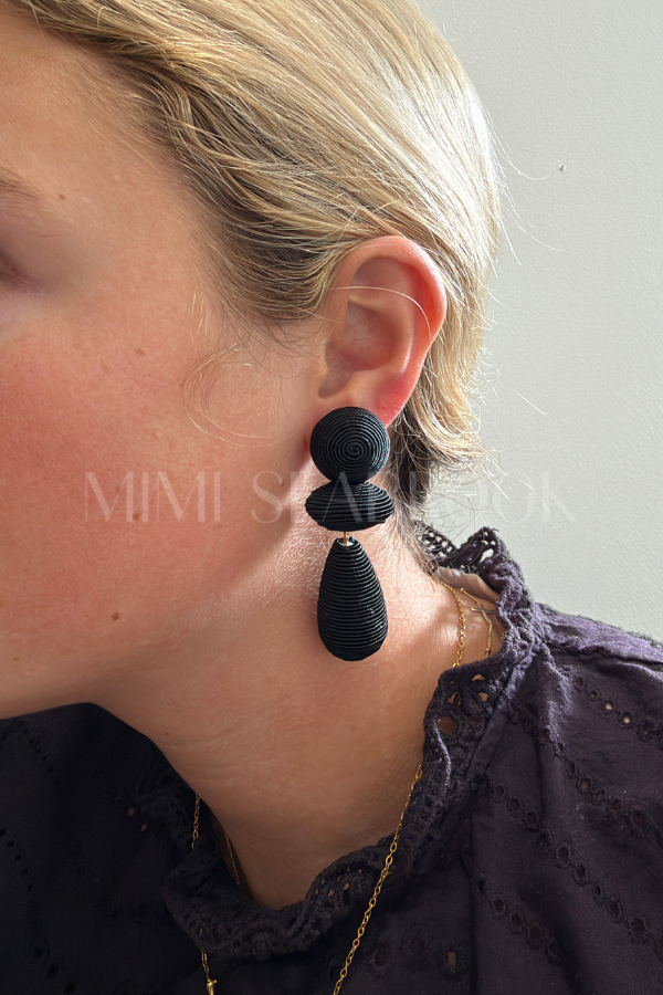 Irene Drop Earrings, black