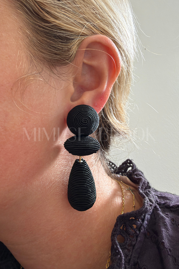 Irene Drop Earrings, black