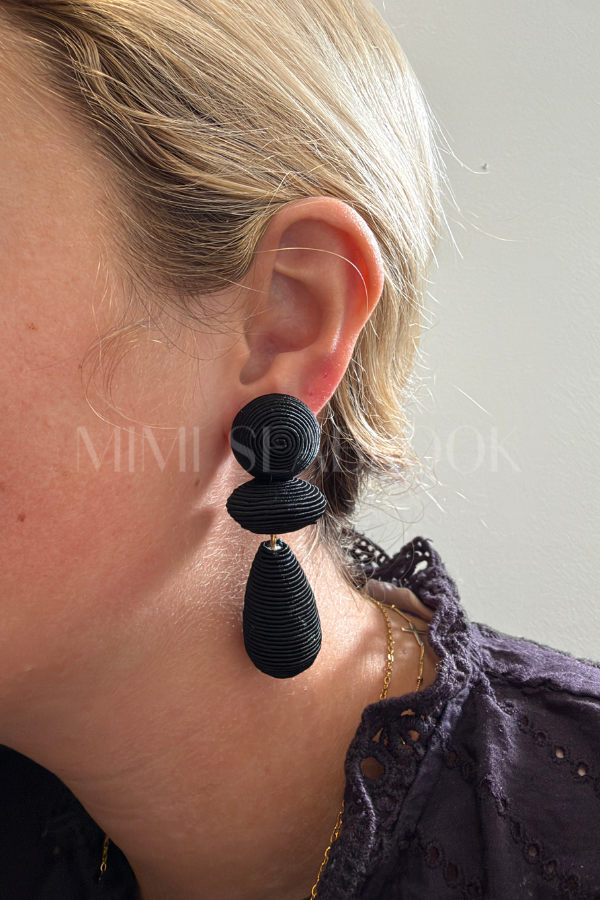 Irene Drop Earrings, black