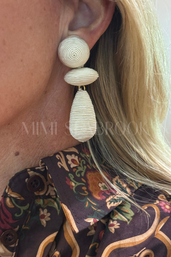 Irene Drop Earrings, ivory