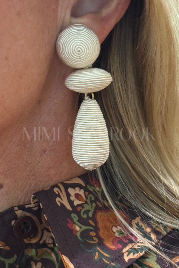 Irene Drop Earrings, ivory