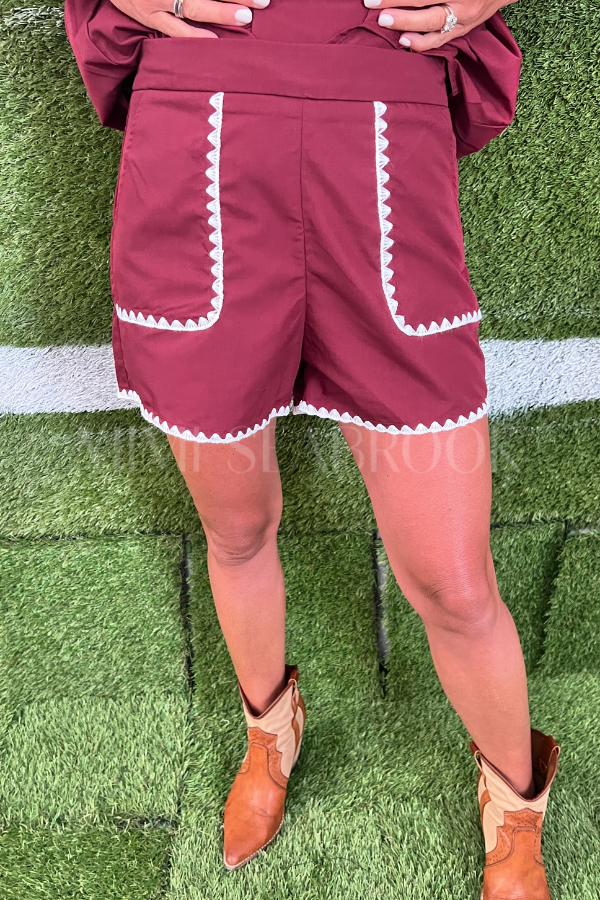 Isela shorts, burgundy