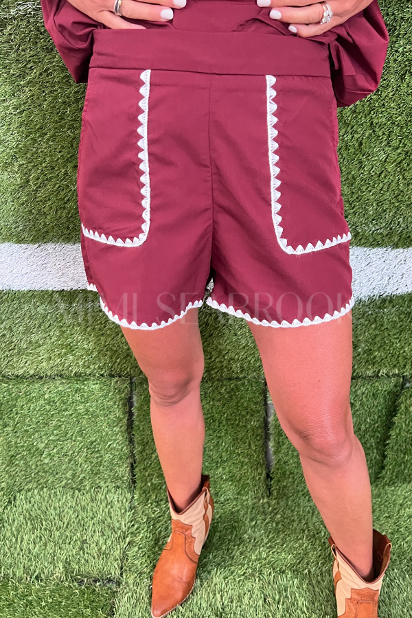 Isela shorts, burgundy
