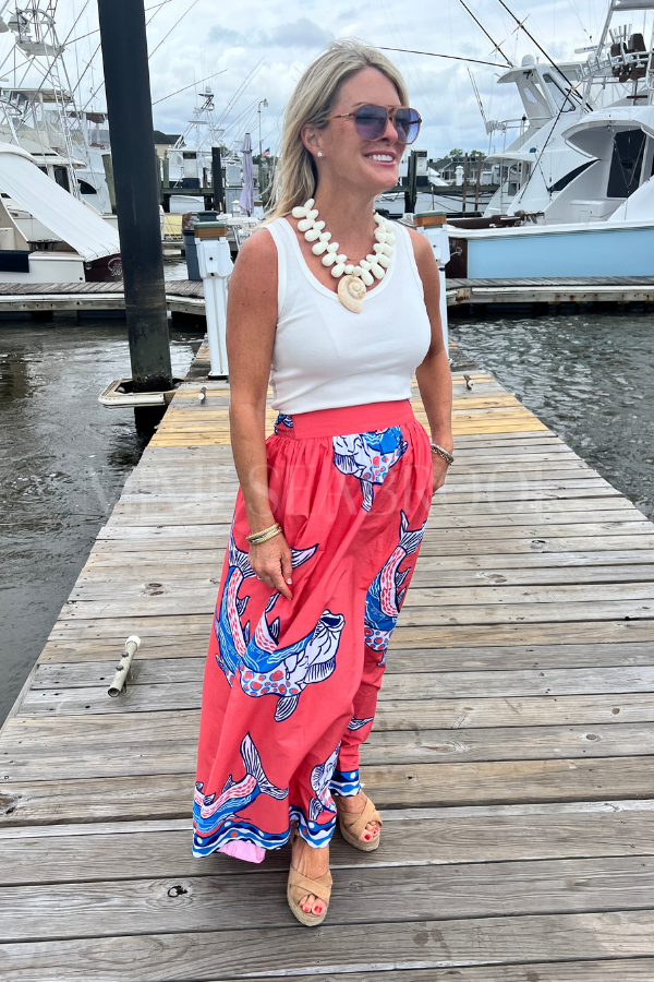 Islamorada Skirt by King + Pitt, sunset tarpon print