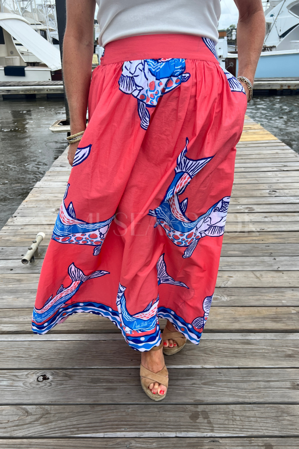 Islamorada Skirt by King + Pitt, sunset tarpon print