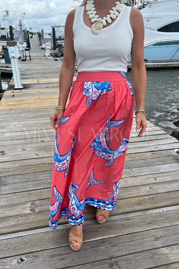 Islamorada Skirt by King + Pitt, sunset tarpon print