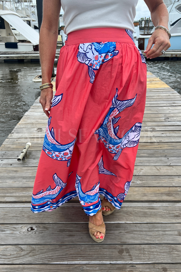 Islamorada Skirt by King + Pitt, sunset tarpon print