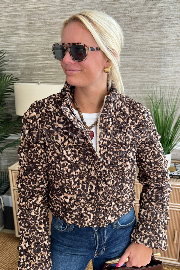 Ivetta jacket, brown leopard