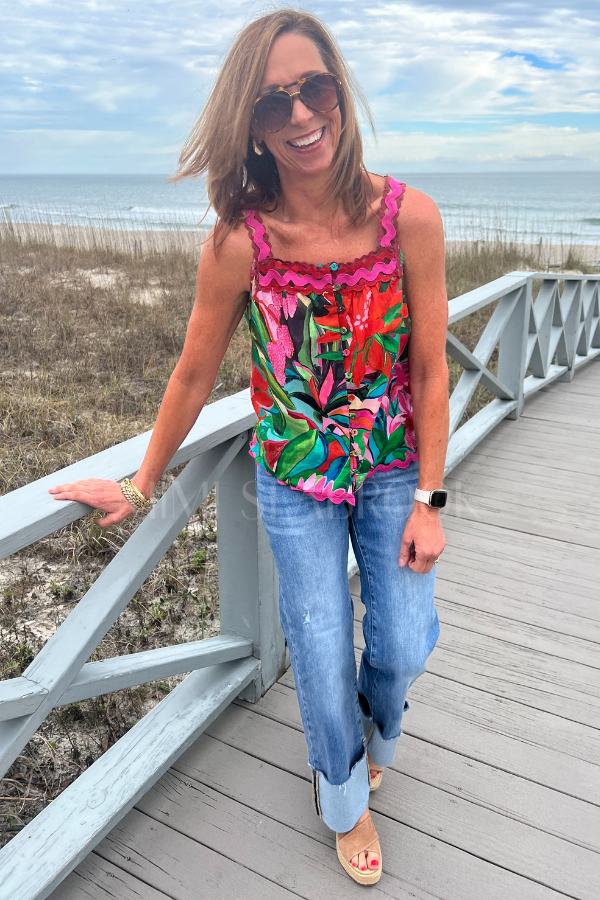 Jardin De Reve Multicolor Sleeveless Blouse by Farm Rio