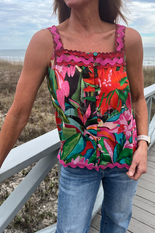 Jardin De Reve Multicolor Sleeveless Blouse by Farm Rio
