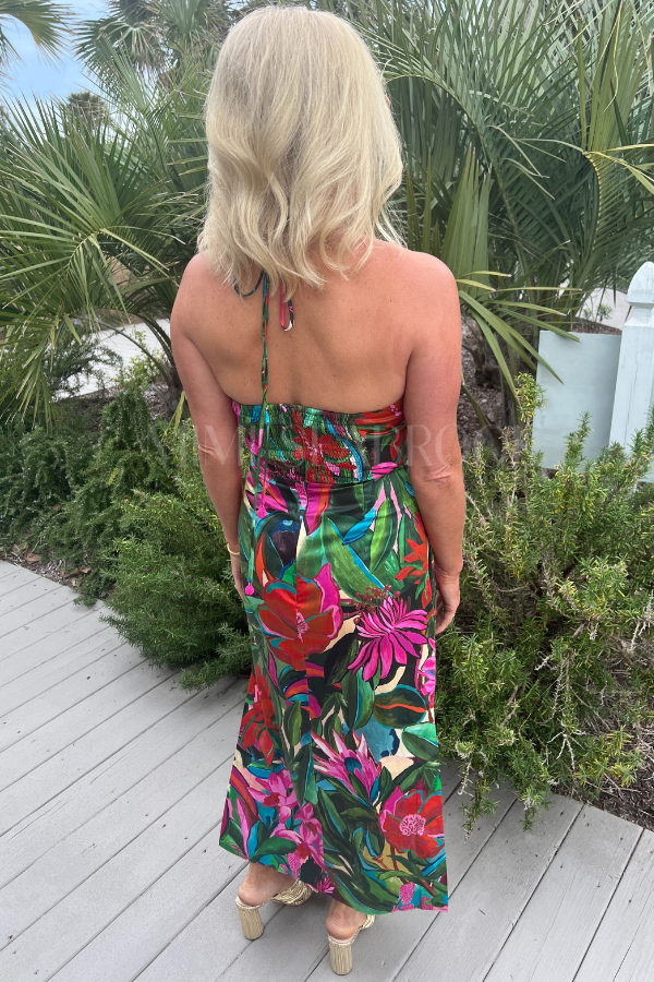 Jardin De Reve Multicolor Strapless Midi Dress by Farm Riov