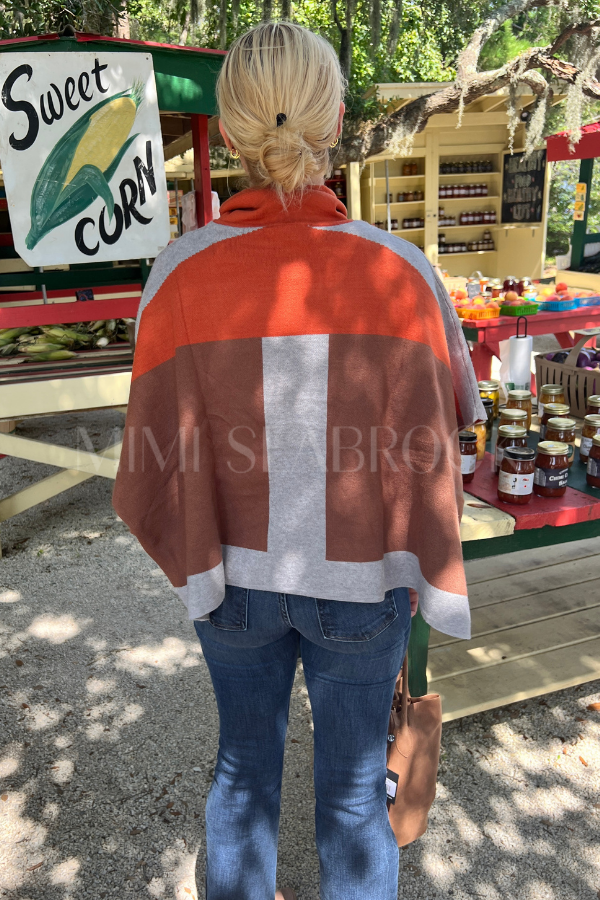 Jayne sweater cape, heather grey