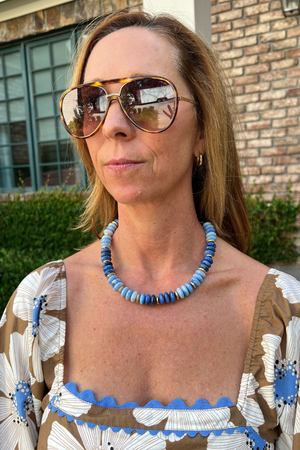 Jodi Beaded necklace, blue