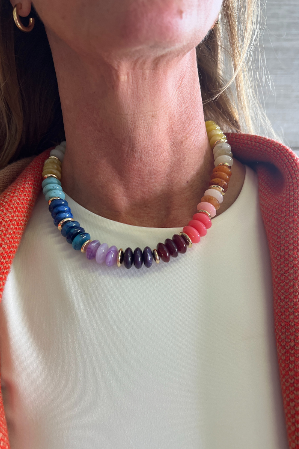 Jodi Beaded necklace, dark multi