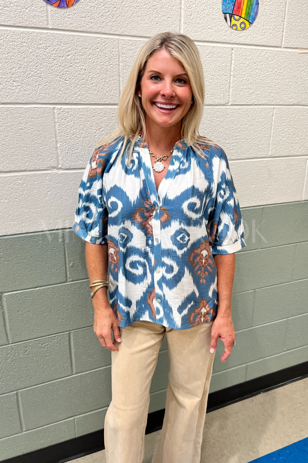 Jones top, blue
