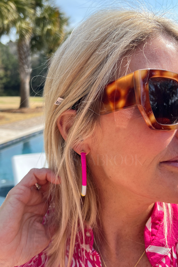 Judd earrings, hot pink