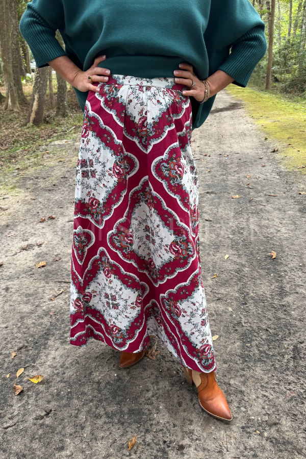 Juliet Ankle Skirt, Virelle Print by Cleobella