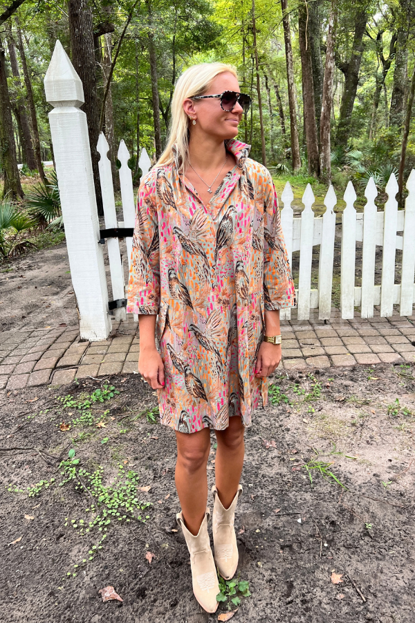 Kara Dress, wing print