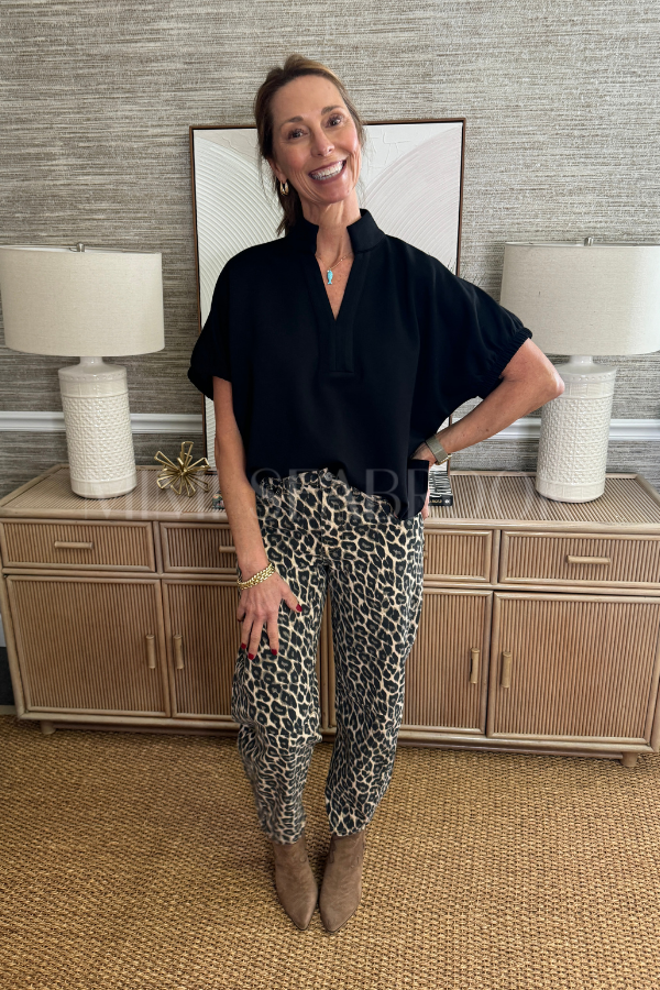 Kate high rise barrel jeans, leopard