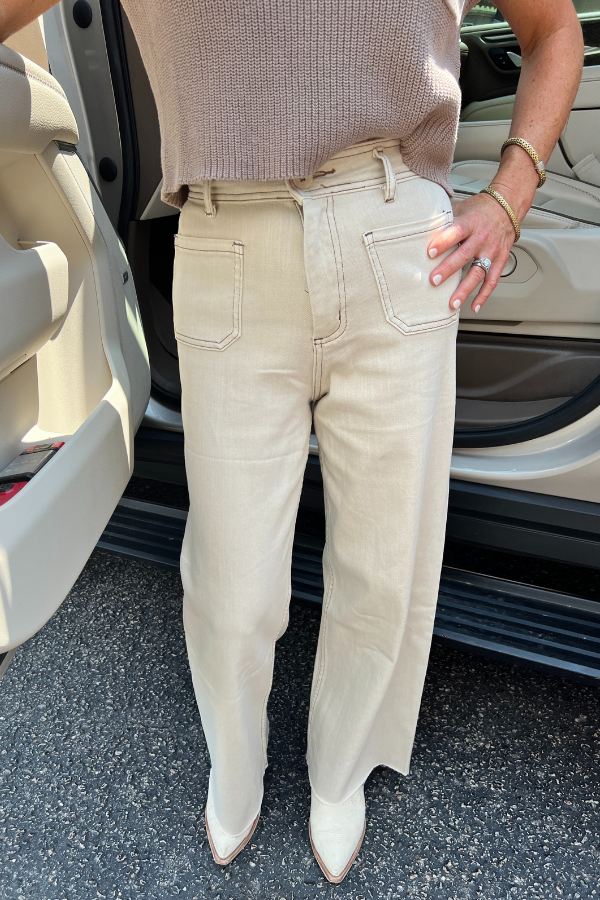 Kayla pants, washed beige