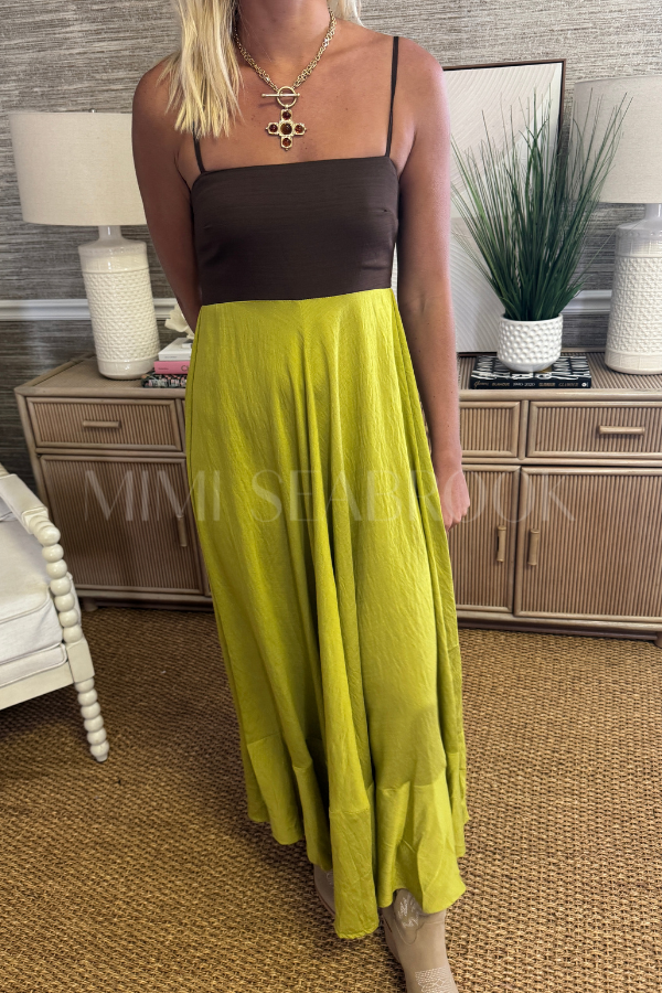 Kenia dress, brown lime