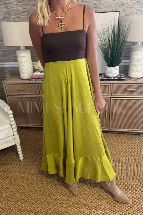 Kenia dress, brown lime
