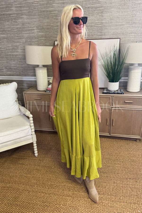 Kenia dress, brown lime