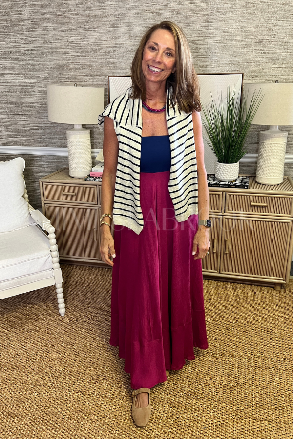 Kenia dress, navy fuchsia