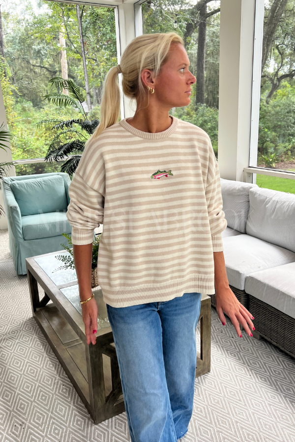 Kennelly sweater, taupe/sand
