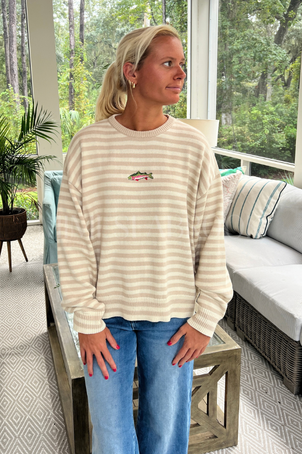 Kennelly sweater, taupe/sand